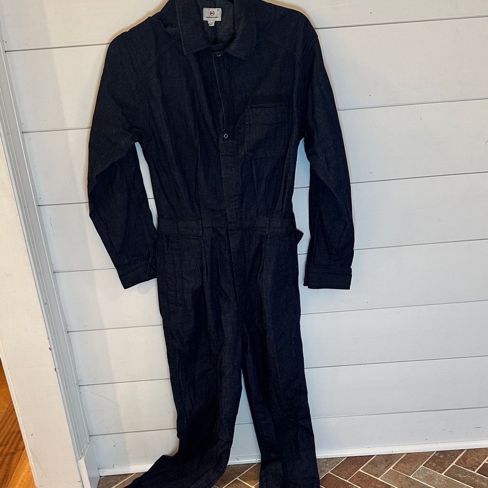 AG Adriano Goldschmied Dark Blue Denim Utility Jumpsuit size‎ S EUC